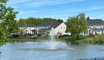 fountain in pond