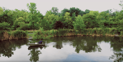 pond with biologist