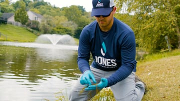 Employee Identifying Weeds