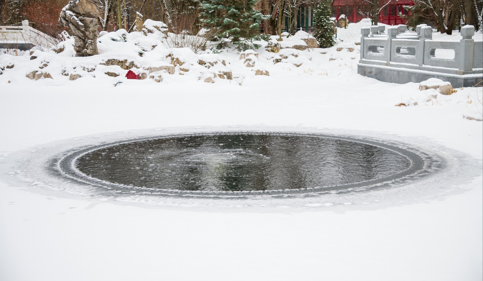 Diffuser in Frozen Pond
