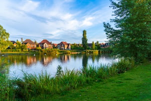large pond in community
