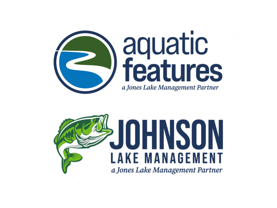 aquatic features and johnson lake management logos