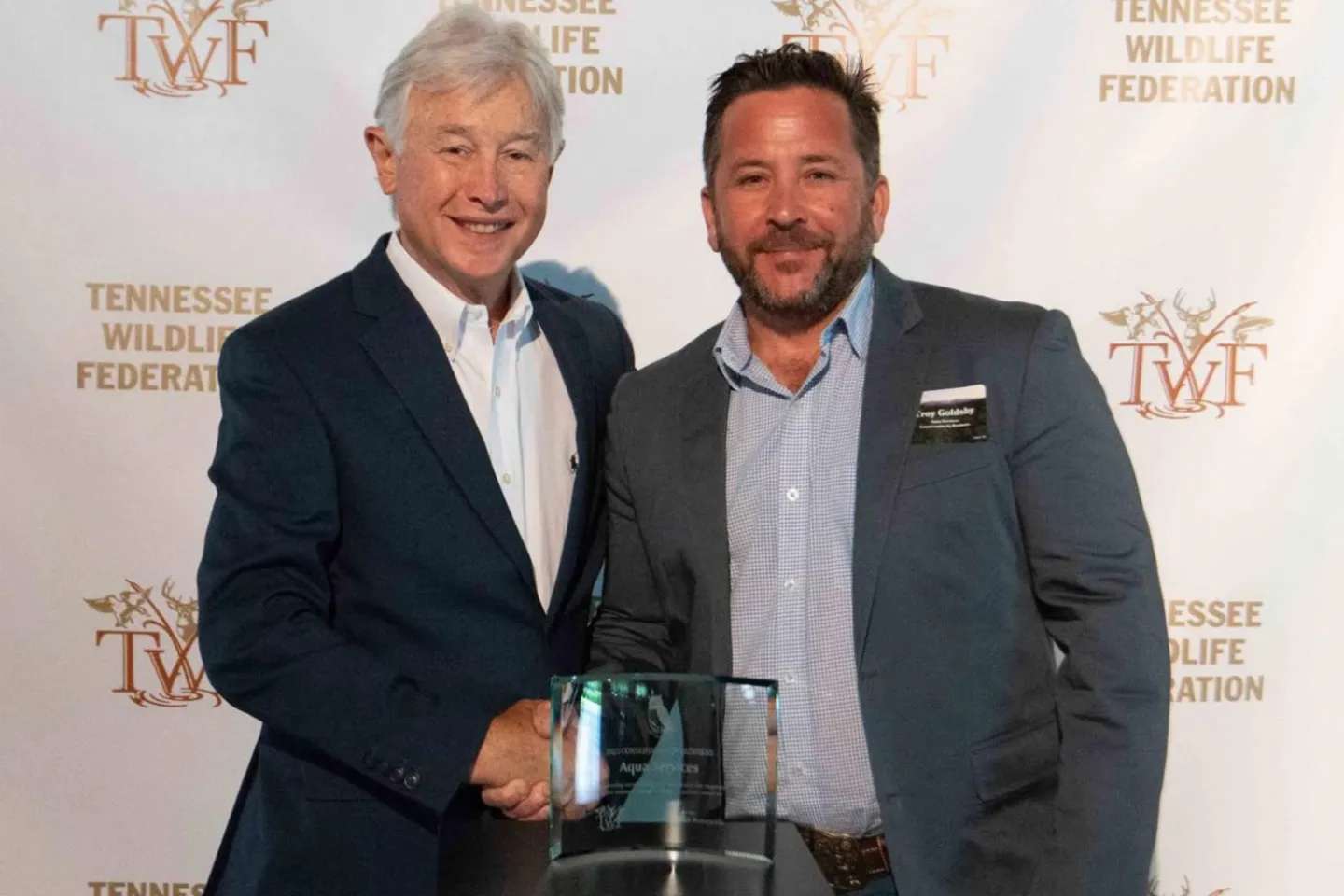 troy goldsby, aqua services award from twf