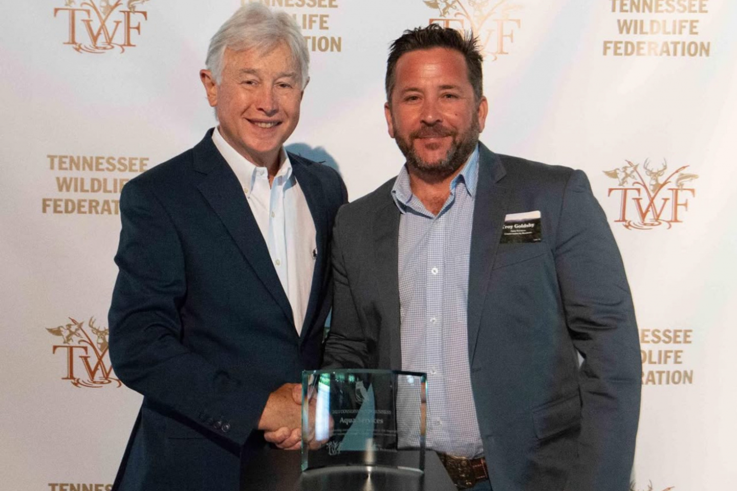troy goldsby, aqua services award from twf