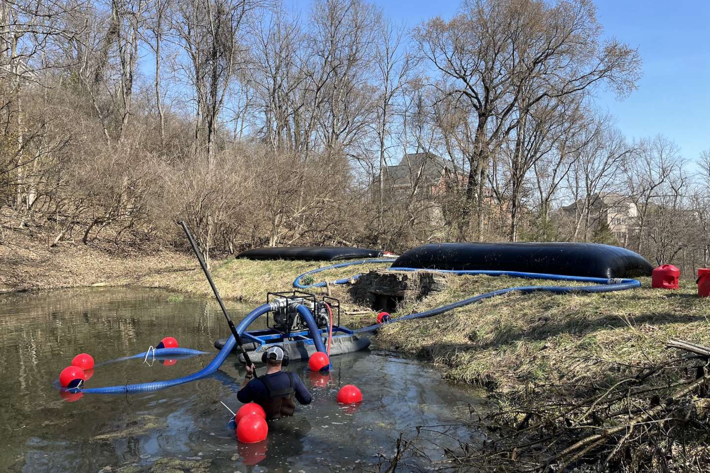 targeted hydraulic dredging pond 