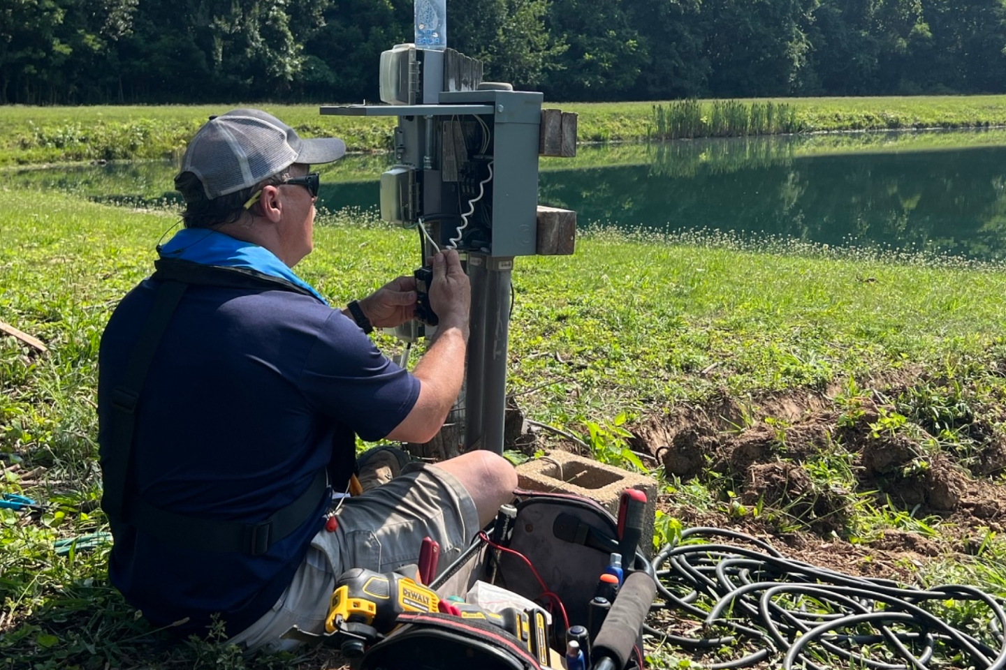 Lake and Pond Aerator Fountain Installation | Jones Lake Management