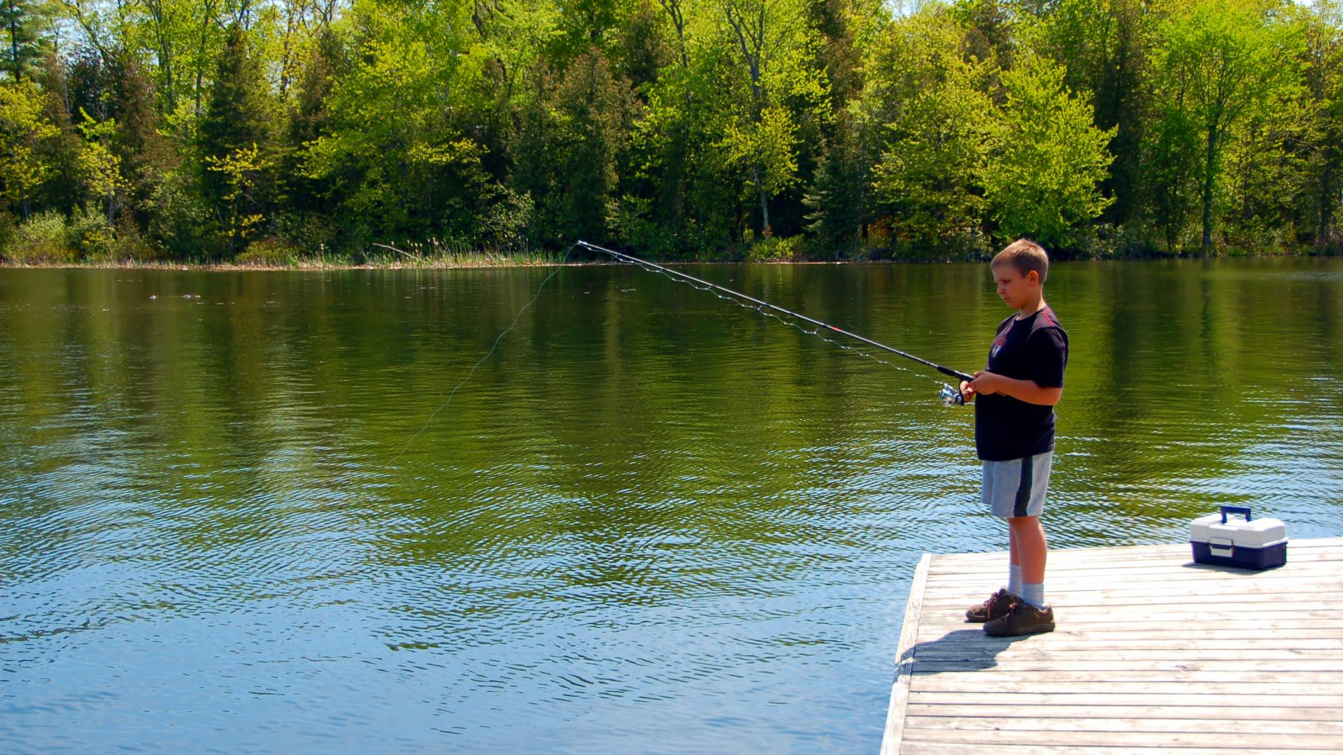 Child fishing - Jones Lake Management