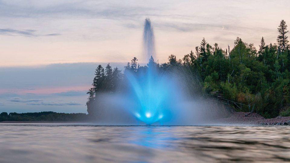 Lake and Pond Aerator Fountain Installation | Jones Lake Management